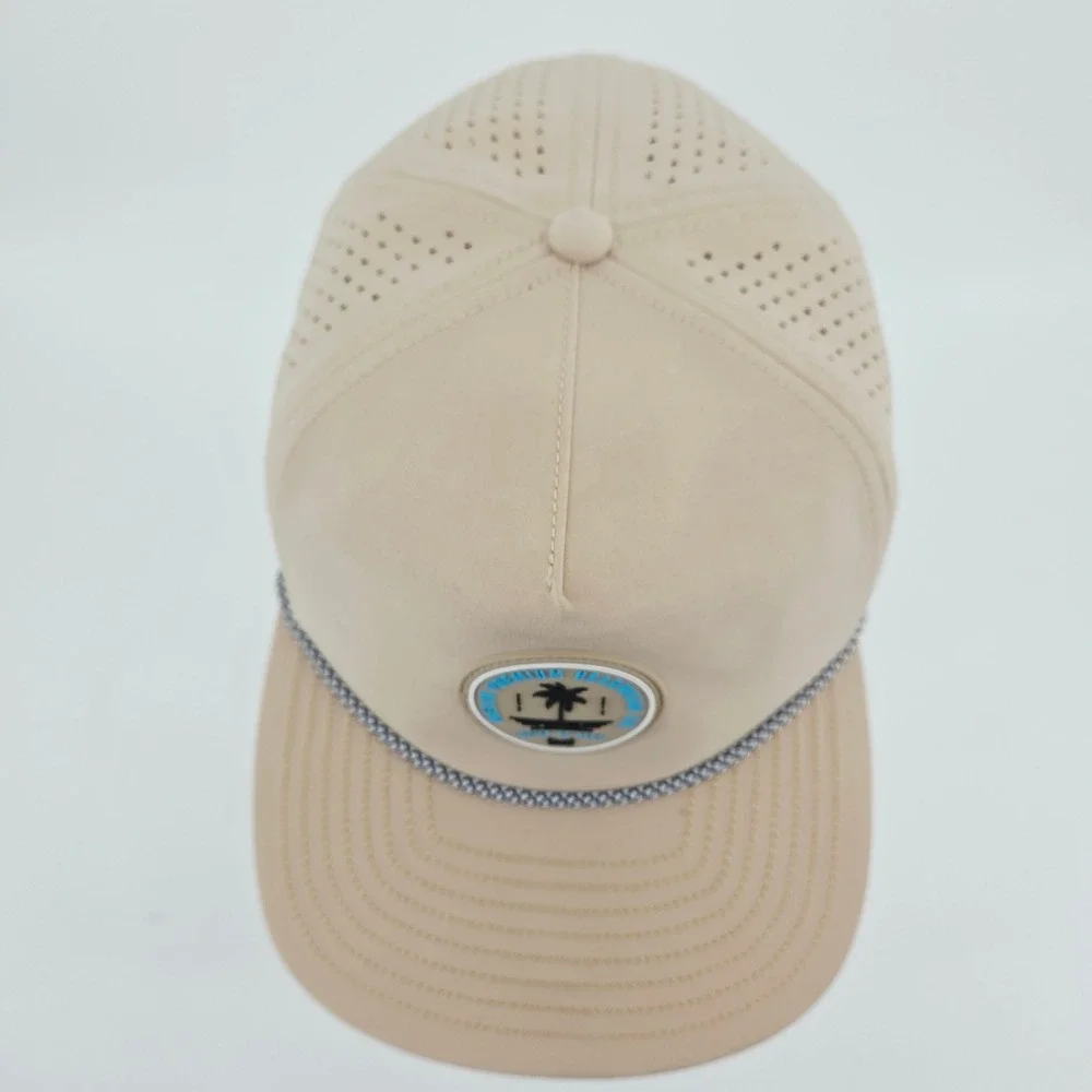Melin Coronado Hydro Laferty Snapback Hat Tan Sand Steel Rope Trucker Golf Cap